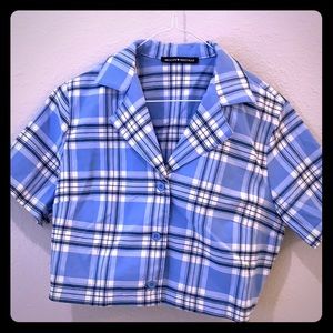 Brandy mellvile plaid cropped top